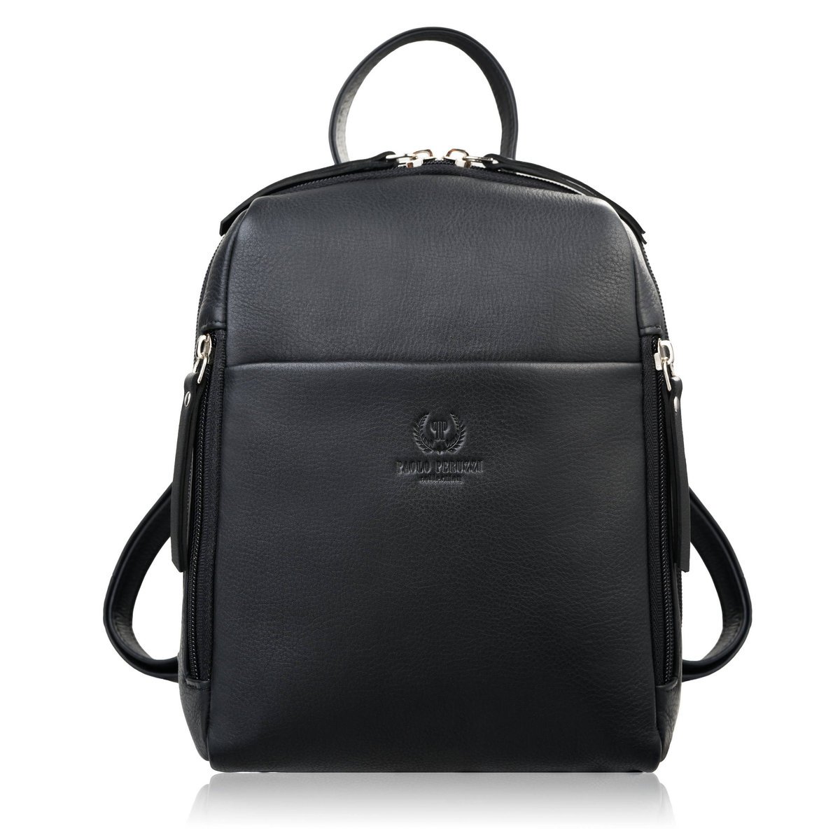 Plecak damski skórzany miejski mały czarny elegancki Paolo Peruzzi AY-26-BL