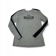 Bluzki damskie - Bluzka chłopięca na długi rękaw szara Under Armour XL 18 lat - miniaturka - grafika 1