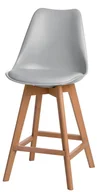 Taborety i hokery - DKWADRAT Stołek barowy Norden wood low PP szary 113871 - miniaturka - grafika 1