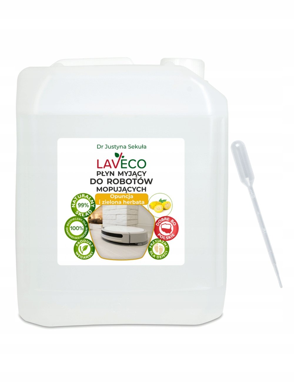 Płyn myjący do robotów mopujących opuncja i zielona herbata Laveco 5l