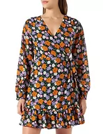 Sukienki - ONLY Women's ONLSTAR L/S WRAP PTM sukienka damska, różowa/AOP: Margaretha Flower, M - miniaturka - grafika 1