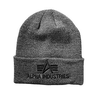 Czapki damskie - Alpha Industries Unisex 3D Beanie czapka z daszkiem Charcoal Heather, rozmiar uniwersalny - grafika 1