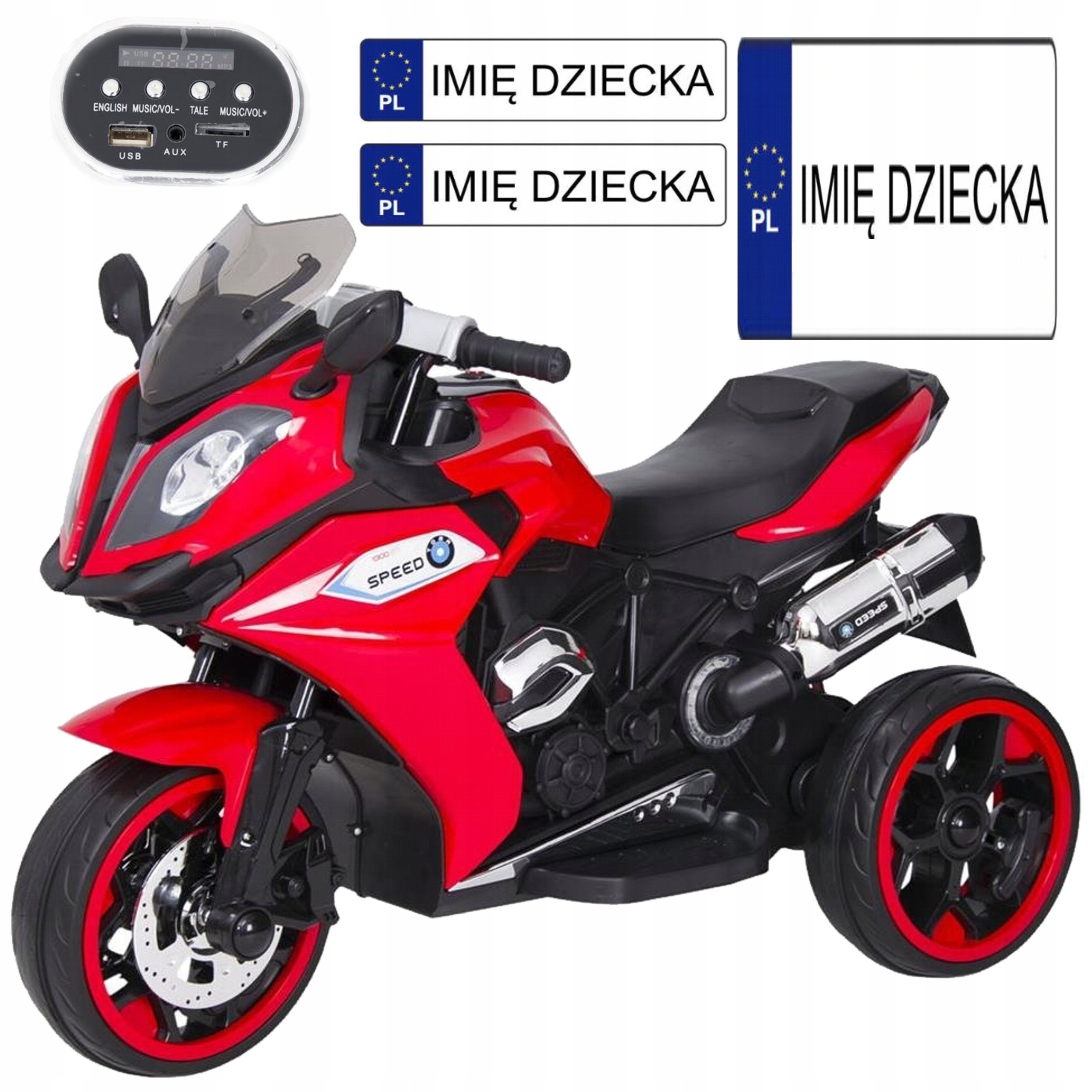 MOTOR NA AKUMULATOR - 01300ST - 6V  - CZERWONY
