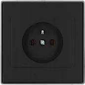 Gniazdka elektryczne - Gniazdo pojedyncze z uziemieniem JOWISZ czarny mat - miniaturka - grafika 1