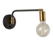 Lampy ścienne - Italux Kinkiet Ivette 1 x 60 W E27 gold black MB-BR16164-W1-G/B - miniaturka - grafika 1