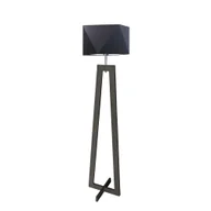 Lampy stojące - Czarna lampa podłogowa drewniana w stylu rustykalnym BAKU - miniaturka - grafika 1