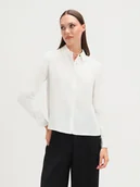 Koszule damskie - Biała koszula z biżuteryjnymi guzikami - miniaturka - grafika 1