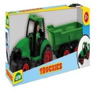 Samochody i pojazdy dla dzieci - Lena Truckies Traktor z przyczepa 38 cm 01625 - miniaturka - grafika 1