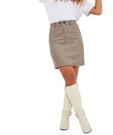 Spódnice - Joe Browns Damska spódnica mini o linii A, neutralna kratka, brązowy, 12, naturalny, 38 - miniaturka - grafika 1