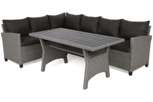 Narożne meble ogrodowe technorattanowe Lagos Muddy Grey / Black Melange - Meble ogrodowe - miniaturka - grafika 5