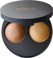 Bronzery i konturowanie twarzy - Inika Organic Baked Contour Duo - bronzer i rozświelacz do twarzy 2w1 Almond - miniaturka - grafika 1