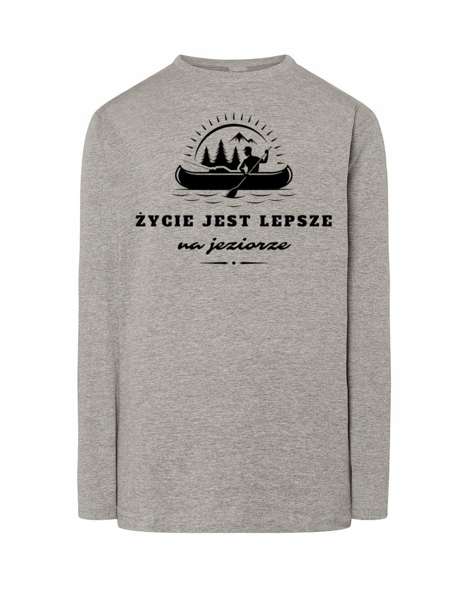 Longsleeve męski nadruk Życie na JEZIORZE r.S
