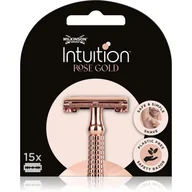 Maszynki do golenia i wkłady - Wilkinson Intuition Rose Gold żyletki do klasycznej maszynki do golenia dla kobiet 15szt - miniaturka - grafika 1