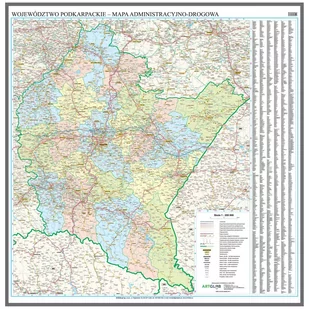 EkoGraf, mapa ścienna Województwo podkarpackie, 1:200 000 - Mapy i plansze edukacyjne - miniaturka - grafika 1