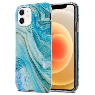 Cadorabo Etui kompatybilne z Apple iPhone 12 PRO MAX - Etui w kolorze niebiesko-zielonego marmuru nr 25 ? Etui na telefon wykonane z silikonu TPU z wzorem mozaiki - silikonowe etui Ultra Slim Back Cover Case Bumper - Etui i futerały do telefonów - miniaturka - grafika 1