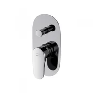 Baterie wannowe i prysznicowe - Cersanit Inverto bateria wannowo-prysznicowa podtynkowa chrom uchwyty 2 Design in 1 chrom i czarny S951-313 S951-313 - miniaturka - grafika 1