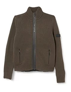 Replay Męska kurtka z dzianiny, zielony, S - Kurtki męskie - miniaturka - grafika 1