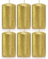 Świece - Świece ozdobne złote walec kokon 10/6 zestaw 6 szt - miniaturka - grafika 1