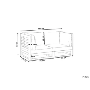 Sofa ogrodowa z certyfikowanego drewna 2-osobowa jasna TRANI - Sofy i kanapy - miniaturka - grafika 11