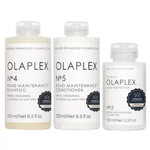 Olaplex zestaw: Olaplex No. 4 szampon 250ml + Olaplex No. 5 odżywka 250ml + Hair Perfector No. 3 100ml - Zestawy kosmetyków damskich Olaplex zestaw: Olaplex No. 4 szampon 250ml + Olaplex No. 5 odżywka 250ml + Hair Perfector No. 3 100ml - Zestawy kosmetyków damskich - miniaturka - grafika 1