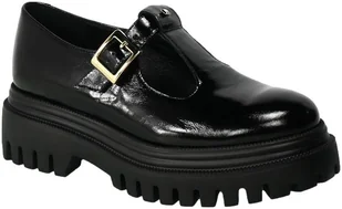 Półbuty Karino 45779-090 Czarne Skórzane - KARINO - Półbuty damskie - miniaturka - grafika 1