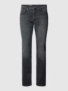 Spodnie męskie - Jeansy o kroju regular fit z zapięciem na guzik - grafika 1