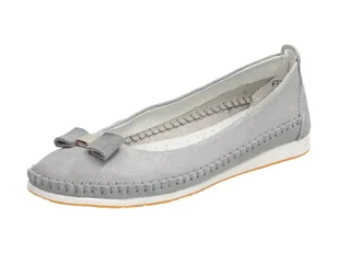 Szare skórzane baleriny damskie Vinceza 8658 - Baleriny - miniaturka - grafika 1