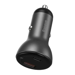 Baseus ładowarka samochodowa USB / USB Typ C 45 W 5 A SCP Quick Charge 4.0+ Power Delivery 3.0 ekran LCD + kabel USB Typ C - USB Typ C czarny (TZCCBX-C0G) - Ładowarki samochodowe - miniaturka - grafika 3