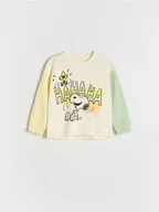 Bluzki dla niemowląt - Reserved - Longsleeve Snoopy - złamana biel - miniaturka - grafika 1