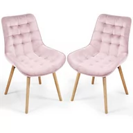 Krzesła - MIADOMODO Zestaw pikowanych krzeseł do jadalni, różowy, 2 sz - miniaturka - grafika 1