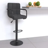 Taborety i hokery - vidaXL Stołek barowy, ciemnoszary, tapicerowany tkaniną - miniaturka - grafika 1