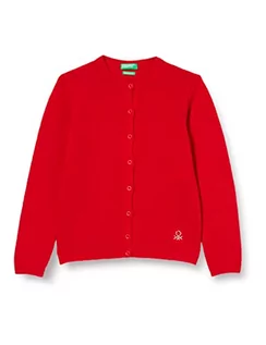 Swetry damskie - United Colors of Benetton Koszulka dziewczęca koreańska M/L 1244c500c kardigan sweter, czerwony 015, 140 cm - grafika 1