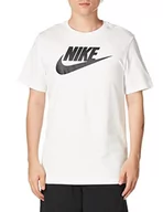 Koszulki męskie - Nike Męski T-shirt sportowy biały Bia$33y/(czarny) M AR5004 - miniaturka - grafika 1