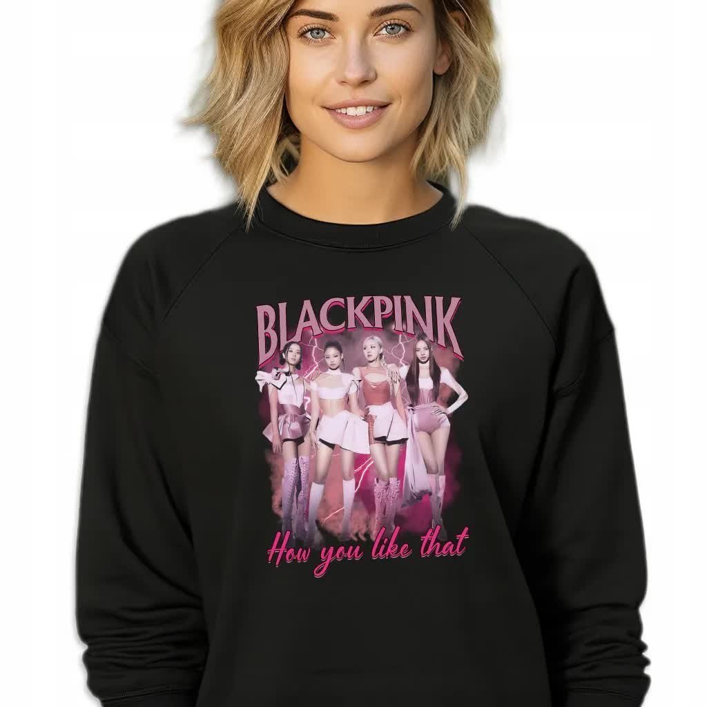 Bluza Damska Czarna BLACKPINK Korea Seoul Hit KPOP Wzory - Rozmiar S