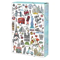 Teczki i skoroszyty - Teczka z gumką A4 ,4 cm, Travel the World - miniaturka - grafika 1
