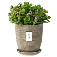 Donice - Doniczka ceramiczna 13x14 cm z podstawką beton - miniaturka - grafika 1