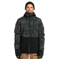 Kurtki narciarskie - Męska Kurtka ocieplana QUIKSILVER MISSION PRINTED BLOCK JK EQYTJ03403-KVJ3 – Czarny - miniaturka - grafika 1