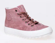 Trampki damskie - Wysokie trampki damskie Big Star Shoes EE274113 różowe - miniaturka - grafika 1
