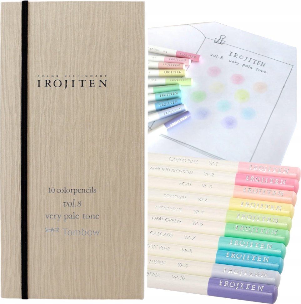 Tombow Tombow Color pencil IROJITEN set volume 8: Very pale tone lll, 10 pcs