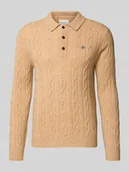 Swetry męskie - Bluzka z długim rękawem o kroju slim fit z czystej wełny model ‘Cable’ - miniaturka - grafika 1