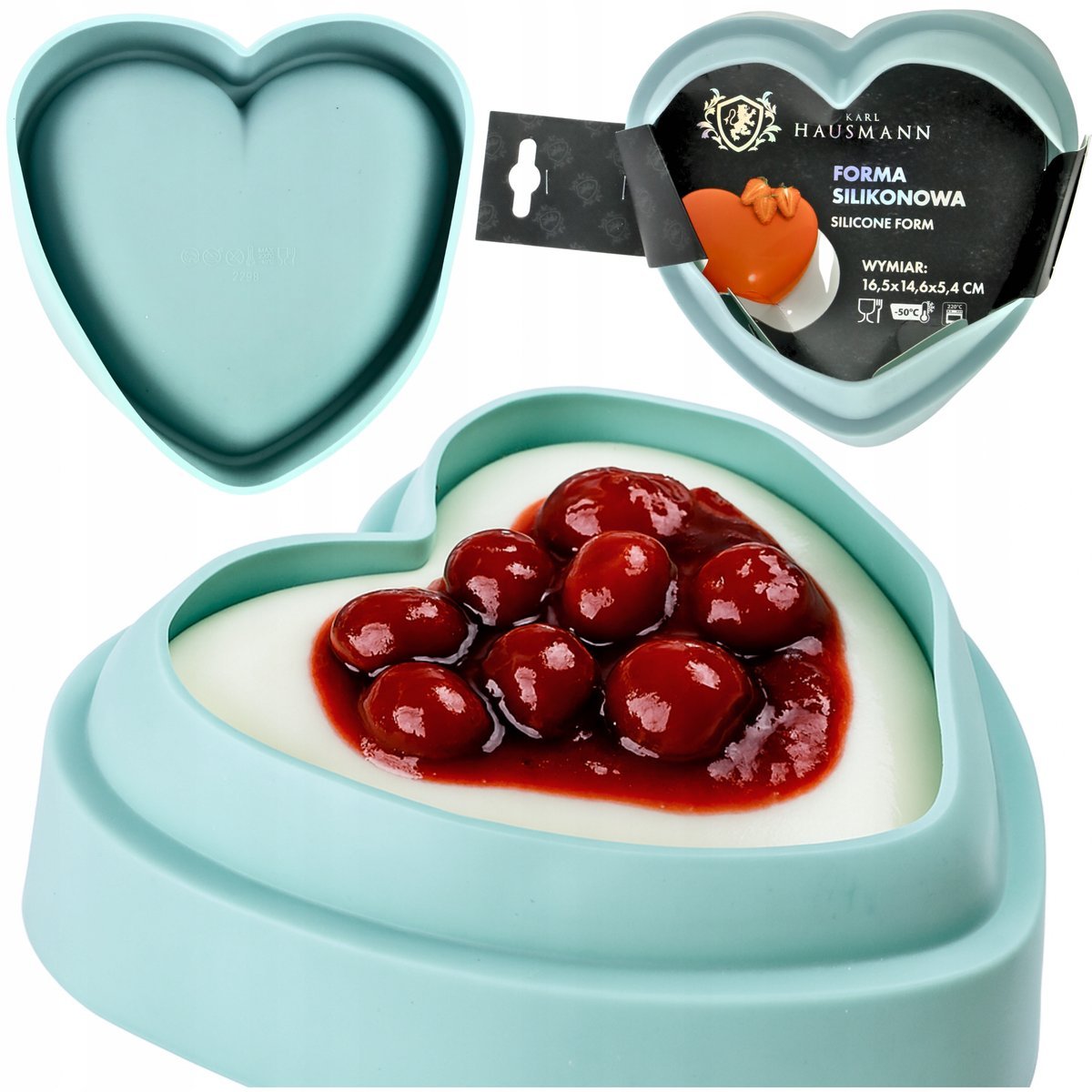 FORMA FOREMKA SILIKONOWA SERCE PIECZENIE CIAST DESERÓW TORT 3D MONOPORCJE