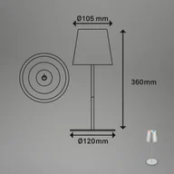 Lampy stojące - Briloner Lampa stołowa LED 7507015 chrom mat RGBW IP44 ściemniacz dotykowy - miniaturka - grafika 1