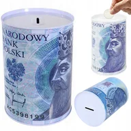 Skarbonki - Skarbonka Metalowa Na Pieniądze Puszka Banknot - miniaturka - grafika 1