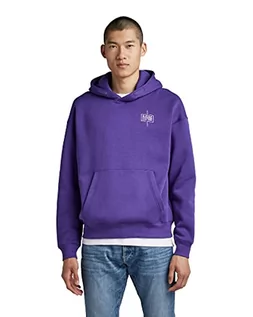 Bluzy męskie - G-STAR RAW Męska bluza z kapturem Unisex core Loose Sweater Hooded Sweater, purpurowa (dk Violet C235-5616), S, Purpur (Dk Violet C235-5616), S - grafika 1