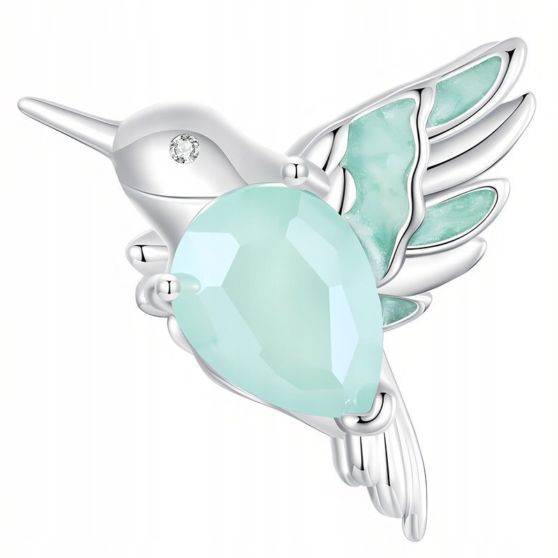 Charms Zawieszka Charms Zielony Koliber Srebro 925 Charmsy Trusky
