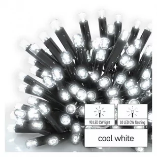 Oświetlenie łączone Profi - łańcuch 100 LED 10m, zimna biel+zimna biel miga, czarny - Oświetlenie świąteczne - miniaturka - grafika 1