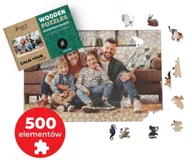 Puzzle - FOTO PUZZLE DREWNIANE  z TWOJEGO ZDJĘCIA z elementami zwierząt 60x40cm 500el. - miniaturka - grafika 1