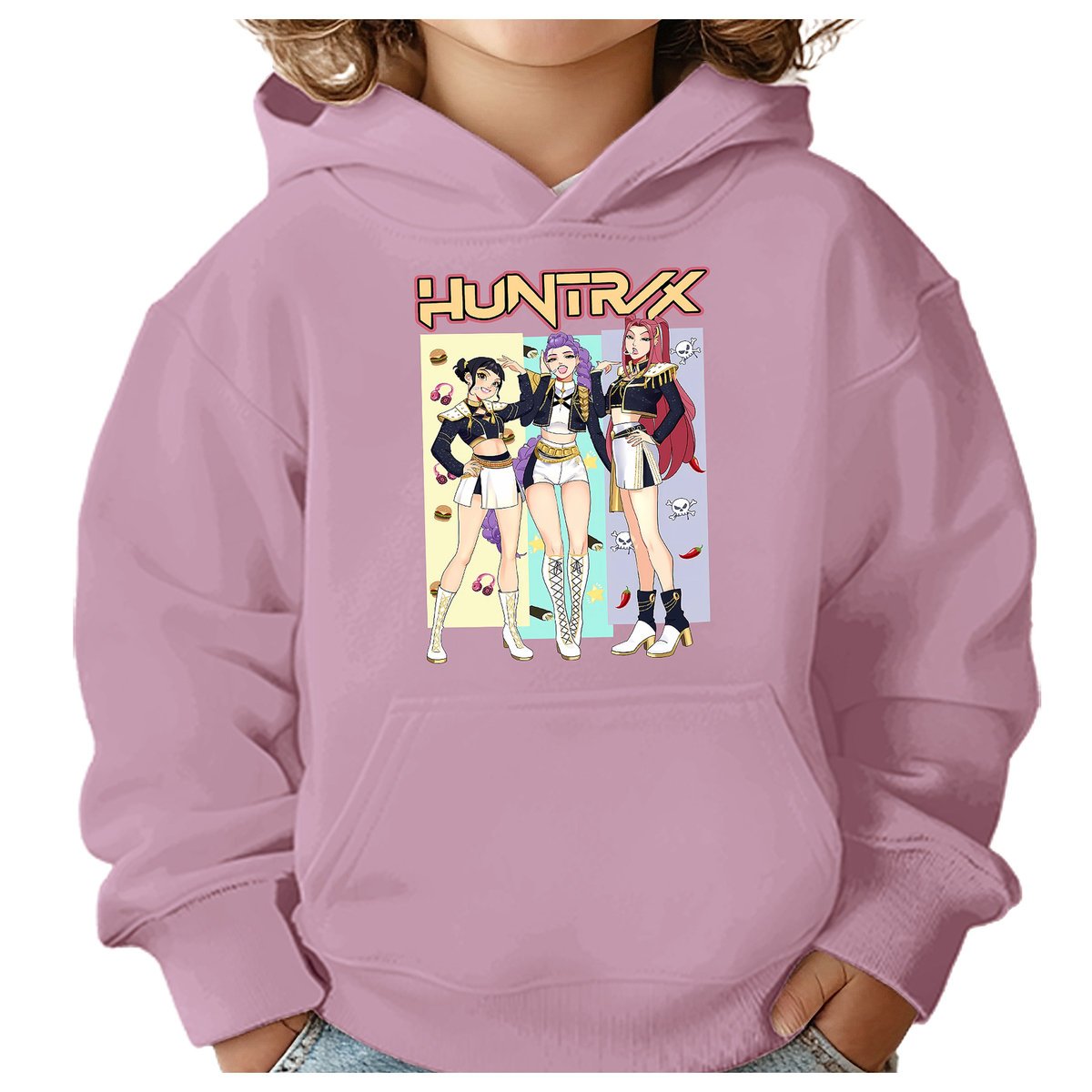 BLUZA DZIECIĘCA KPOP DEMON HUNTERS HUNTRIX 104 Z KAPTUREM BAWEŁNIANA