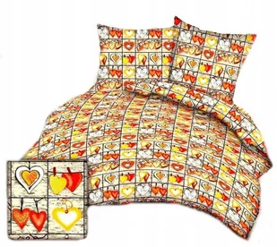 pościel bawełna lux 160x200 + 2 poszewka B 231 serca zawieszki orange - Pościel pościel bawełna lux 160x200 + 2 poszewka B 231 serca zawieszki orange - Pościel - miniaturka - grafika 1