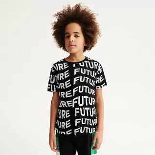 Koszulki dla chłopców - Reserved - T-shirt z nadrukiem - Czarny - grafika 1